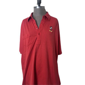 Vintage 1990's Walt Disney World Mickey Mouse Logo Red Polo XL
